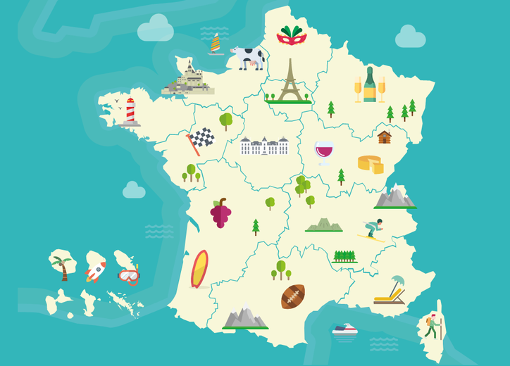 carte de la france complete A la découverte des régions françaises | Campus France